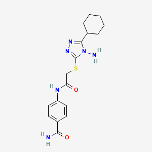 4-({[(4-amino-5-cyclohexyl-4H-1,2,4-triazol-3-yl)sulfanyl]acetyl}amino)benzamide