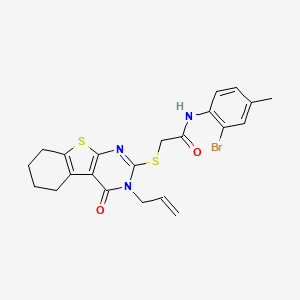 N-(2-bromo-4-methylphenyl)-2-{[4-oxo-3-(prop-2-en-1-yl)-3,4,5,6,7,8-hexahydro[1]benzothieno[2,3-d]pyrimidin-2-yl]sulfanyl}acetamide