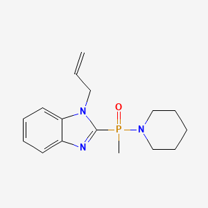 molecular formula C16H22N3OP B12149288 1H-Benzimidazole, 2-(methyl-1-piperidinylphosphinyl)-1-(2-propen-1-yl)- CAS No. 326021-36-7