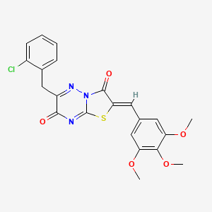 (2Z)-6-(2-chlorobenzyl)-2-(3,4,5-trimethoxybenzylidene)-7H-[1,3]thiazolo[3,2-b][1,2,4]triazine-3,7(2H)-dione