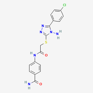 4-{2-[4-Amino-5-(4-chlorophenyl)-1,2,4-triazol-3-ylthio]acetylamino}benzamide