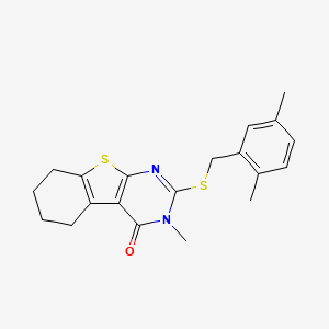 2-[(2,5-dimethylbenzyl)sulfanyl]-3-methyl-5,6,7,8-tetrahydro[1]benzothieno[2,3-d]pyrimidin-4(3H)-one