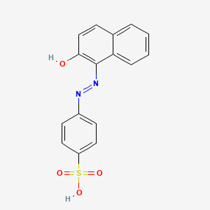 molecular formula C16H12N2O4S B1214937 4-((2-Hydroxy-1-naphthyl)azo)benzenesulphonic acid CAS No. 573-89-7