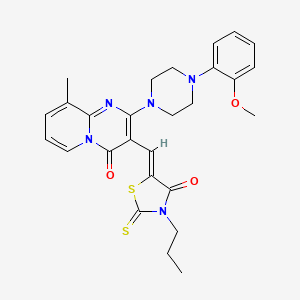 2-[4-(2-methoxyphenyl)piperazin-1-yl]-9-methyl-3-[(Z)-(4-oxo-3-propyl-2-thioxo-1,3-thiazolidin-5-ylidene)methyl]-4H-pyrido[1,2-a]pyrimidin-4-one