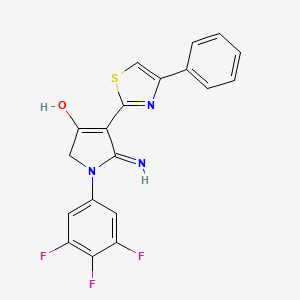 5-imino-4-(4-phenyl-1,3-thiazol-2-yl)-1-(3,4,5-trifluorophenyl)-2,5-dihydro-1H-pyrrol-3-ol