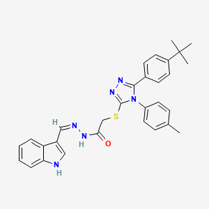 2-{[5-(4-tert-butylphenyl)-4-(4-methylphenyl)-4H-1,2,4-triazol-3-yl]sulfanyl}-N'-[(Z)-1H-indol-3-ylmethylidene]acetohydrazide