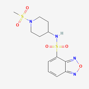 molecular formula C12H16N4O5S2 B12149396 N-[1-(methylsulfonyl)piperidin-4-yl]-2,1,3-benzoxadiazole-4-sulfonamide 