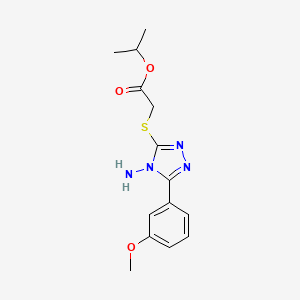 molecular formula C14H18N4O3S B12149429 Methylethyl 2-[4-amino-5-(3-methoxyphenyl)-1,2,4-triazol-3-ylthio]acetate 