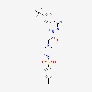 molecular formula C24H32N4O3S B12149434 N-[(E)-(4-tert-butylphenyl)methylideneamino]-2-[4-(4-methylphenyl)sulfonylpiperazin-1-yl]acetamide 