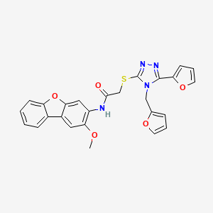 Acetamide,2-[[5-(furan-2-YL)-4-(furan-2-ylmethyl)-4H-1,2,4-triazol-3-YL]thio]-N-(2-methoxy-3-dibenzofuranyl)-