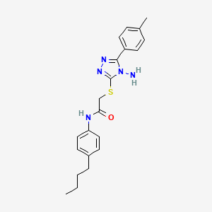 2-[[4-amino-5-(4-methylphenyl)-1,2,4-triazol-3-yl]sulfanyl]-N-(4-butylphenyl)acetamide