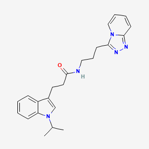 N-(3-([1,2,4]triazolo[4,3-a]pyridin-3-yl)propyl)-3-(1-isopropyl-1H-indol-3-yl)propanamide