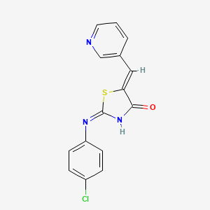 (2E,5Z)-2-[(4-chlorophenyl)imino]-5-(pyridin-3-ylmethylidene)-1,3-thiazolidin-4-one