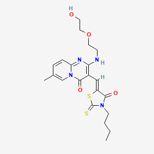 3-[(Z)-(3-butyl-4-oxo-2-thioxo-1,3-thiazolidin-5-ylidene)methyl]-2-{[2-(2-hydroxyethoxy)ethyl]amino}-7-methyl-4H-pyrido[1,2-a]pyrimidin-4-one