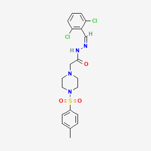 N-[(E)-(2,6-dichlorophenyl)methylideneamino]-2-[4-(4-methylphenyl)sulfonylpiperazin-1-yl]acetamide