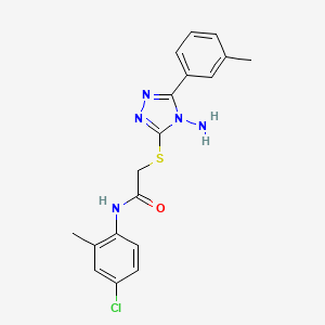 molecular formula C18H18ClN5OS B12149560 2-{[4-amino-5-(3-methylphenyl)-4H-1,2,4-triazol-3-yl]sulfanyl}-N-(4-chloro-2-methylphenyl)acetamide 