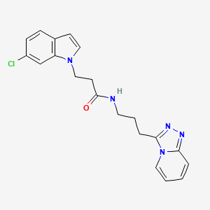 3-(6-chloro-1H-indol-1-yl)-N-[3-([1,2,4]triazolo[4,3-a]pyridin-3-yl)propyl]propanamide