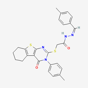 N'-[(Z)-(4-methylphenyl)methylidene]-2-{[3-(4-methylphenyl)-4-oxo-3,4,5,6,7,8-hexahydro[1]benzothieno[2,3-d]pyrimidin-2-yl]sulfanyl}acetohydrazide