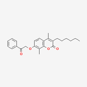 3-hexyl-4,8-dimethyl-7-(2-oxo-2-phenylethoxy)-2H-chromen-2-one