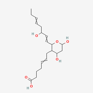 molecular formula C20H32O6 B1214959 7-[4,6-Dihydroxy-2-(3-hydroxyocta-1,5-dienyl)oxan-3-yl]hept-5-enoic acid 