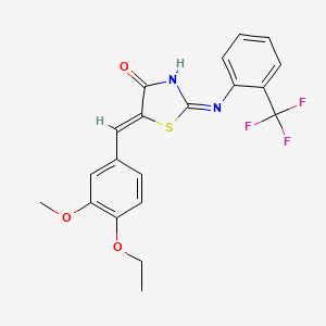 (2E,5Z)-5-(4-ethoxy-3-methoxybenzylidene)-2-{[2-(trifluoromethyl)phenyl]imino}-1,3-thiazolidin-4-one