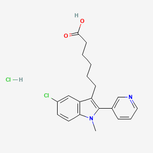 molecular formula C20H22Cl2N2O2 B1214966 5-Chloro-3-(5-carboxypentyl)-1-methyl-2-(3-pyridyl)indole hydrochloride CAS No. 107190-22-7