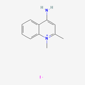molecular formula C11H13IN2 B1214967 1-Methyl-4-amino-2-methylquinolinium CAS No. 70490-85-6