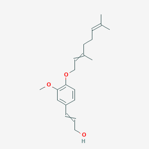 molecular formula C20H28O3 B1214971 3-(4-((3,7-Dimethylocta-2,6-dien-1-yl)oxy)-3-methoxyphenyl)prop-2-en-1-ol 
