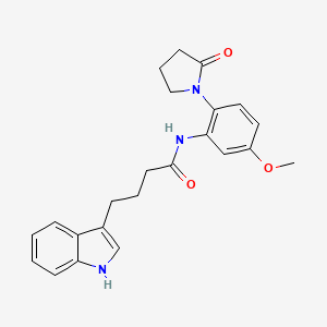 molecular formula C23H25N3O3 B12149745 4-(1H-indol-3-yl)-N-[5-methoxy-2-(2-oxopyrrolidin-1-yl)phenyl]butanamide 