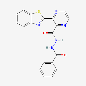 3-(1,3-benzothiazol-2-yl)-N'-(phenylcarbonyl)pyrazine-2-carbohydrazide