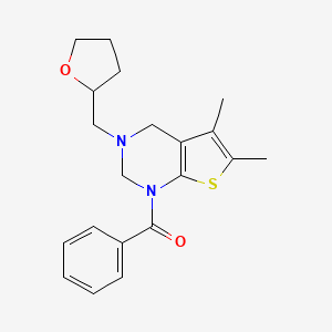 [5,6-dimethyl-3-(tetrahydrofuran-2-ylmethyl)-3,4-dihydrothieno[2,3-d]pyrimidin-1(2H)-yl](phenyl)methanone