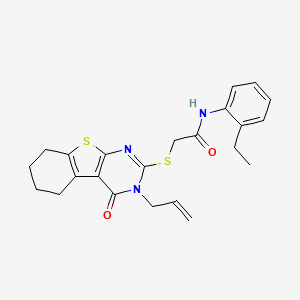 N-(2-ethylphenyl)-2-{[4-oxo-3-(prop-2-en-1-yl)-3,4,5,6,7,8-hexahydro[1]benzothieno[2,3-d]pyrimidin-2-yl]sulfanyl}acetamide