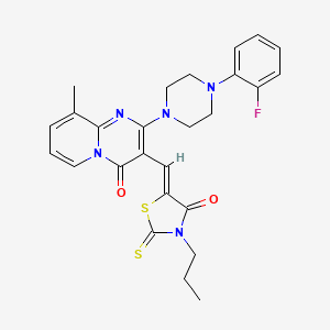 2-[4-(2-fluorophenyl)piperazin-1-yl]-9-methyl-3-[(Z)-(4-oxo-3-propyl-2-thioxo-1,3-thiazolidin-5-ylidene)methyl]-4H-pyrido[1,2-a]pyrimidin-4-one