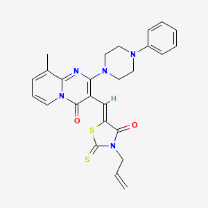 9-methyl-3-{(Z)-[4-oxo-3-(prop-2-en-1-yl)-2-thioxo-1,3-thiazolidin-5-ylidene]methyl}-2-(4-phenylpiperazin-1-yl)-4H-pyrido[1,2-a]pyrimidin-4-one