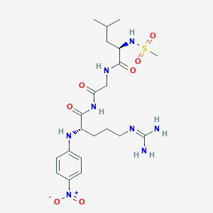 molecular formula C21H34N8O7S B1214984 (2R)-N-[2-[[(2S)-5-(diaminomethylideneamino)-2-(4-nitroanilino)pentanoyl]amino]-2-oxoethyl]-2-(methanesulfonamido)-4-methylpentanamide CAS No. 83160-48-9
