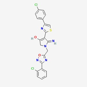 1-{[3-(2-chlorophenyl)-1,2,4-oxadiazol-5-yl]methyl}-4-[4-(4-chlorophenyl)-1,3-thiazol-2-yl]-5-imino-2,5-dihydro-1H-pyrrol-3-ol