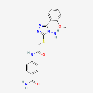 4-{2-[4-Amino-5-(2-methoxyphenyl)-1,2,4-triazol-3-ylthio]acetylamino}benzamide