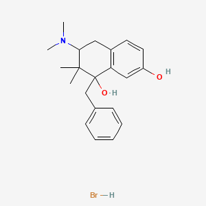 molecular formula C21H28BrNO2 B1214995 1-Benzyl-1,7-dihydroxy-3-(dimethylamino)-2,2-dimethyl-1,2,3,4-tetrahydronaphthalene CAS No. 93376-68-2