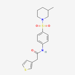 N-{4-[(3-methylpiperidin-1-yl)sulfonyl]phenyl}-2-(thiophen-3-yl)acetamide