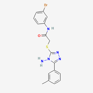 molecular formula C17H16BrN5OS B12149984 2-[[4-amino-5-(3-methylphenyl)-1,2,4-triazol-3-yl]sulfanyl]-N-(3-bromophenyl)acetamide 