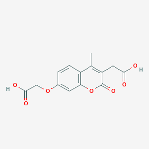 molecular formula C14H12O7 B1215004 2-[7-(Carboxymethoxy)-4-methyl-2-oxo-1-benzopyran-3-yl]acetic acid 