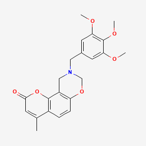 4-methyl-9-(3,4,5-trimethoxybenzyl)-9,10-dihydro-2H,8H-chromeno[8,7-e][1,3]oxazin-2-one