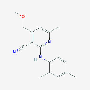 molecular formula C17H19N3O B1215009 2-(2,4-Dimethylanilino)-4-(methoxymethyl)-6-methyl-3-pyridinecarbonitrile 
