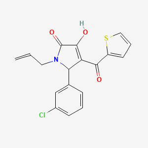 molecular formula C18H14ClNO3S B12150094 5-(3-chlorophenyl)-3-hydroxy-1-(prop-2-en-1-yl)-4-(thiophene-2-carbonyl)-2,5-dihydro-1H-pyrrol-2-one 