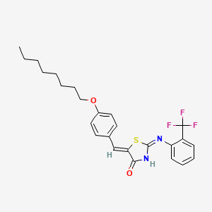 (2E,5Z)-5-[4-(octyloxy)benzylidene]-2-{[2-(trifluoromethyl)phenyl]imino}-1,3-thiazolidin-4-one