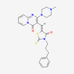 2-(4-methylpiperazin-1-yl)-3-{(Z)-[4-oxo-3-(3-phenylpropyl)-2-thioxo-1,3-thiazolidin-5-ylidene]methyl}-4H-pyrido[1,2-a]pyrimidin-4-one