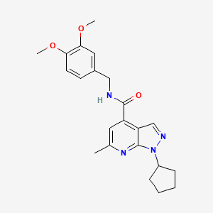 1-cyclopentyl-N-(3,4-dimethoxybenzyl)-6-methyl-1H-pyrazolo[3,4-b]pyridine-4-carboxamide