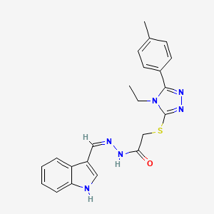 2-{[4-ethyl-5-(4-methylphenyl)-4H-1,2,4-triazol-3-yl]sulfanyl}-N'-[(Z)-1H-indol-3-ylmethylidene]acetohydrazide