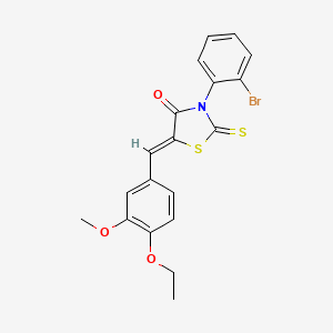 molecular formula C19H16BrNO3S2 B12150300 (5Z)-3-(2-bromophenyl)-5-(4-ethoxy-3-methoxybenzylidene)-2-thioxo-1,3-thiazolidin-4-one 