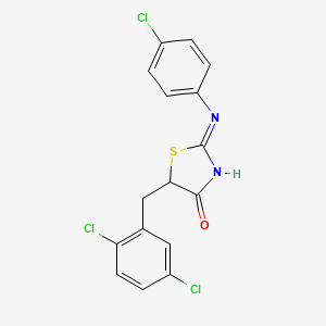 (2E)-2-[(4-chlorophenyl)imino]-5-(2,5-dichlorobenzyl)-1,3-thiazolidin-4-one